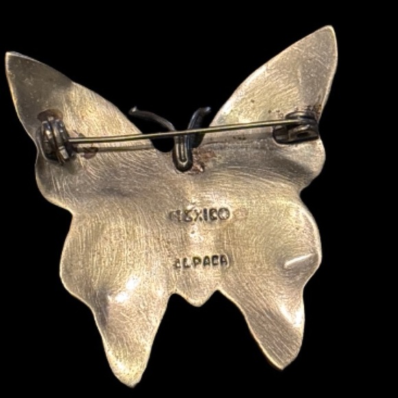 Abalone Shell 925 Silver Butterfly Brooch - Picture 8 of 8